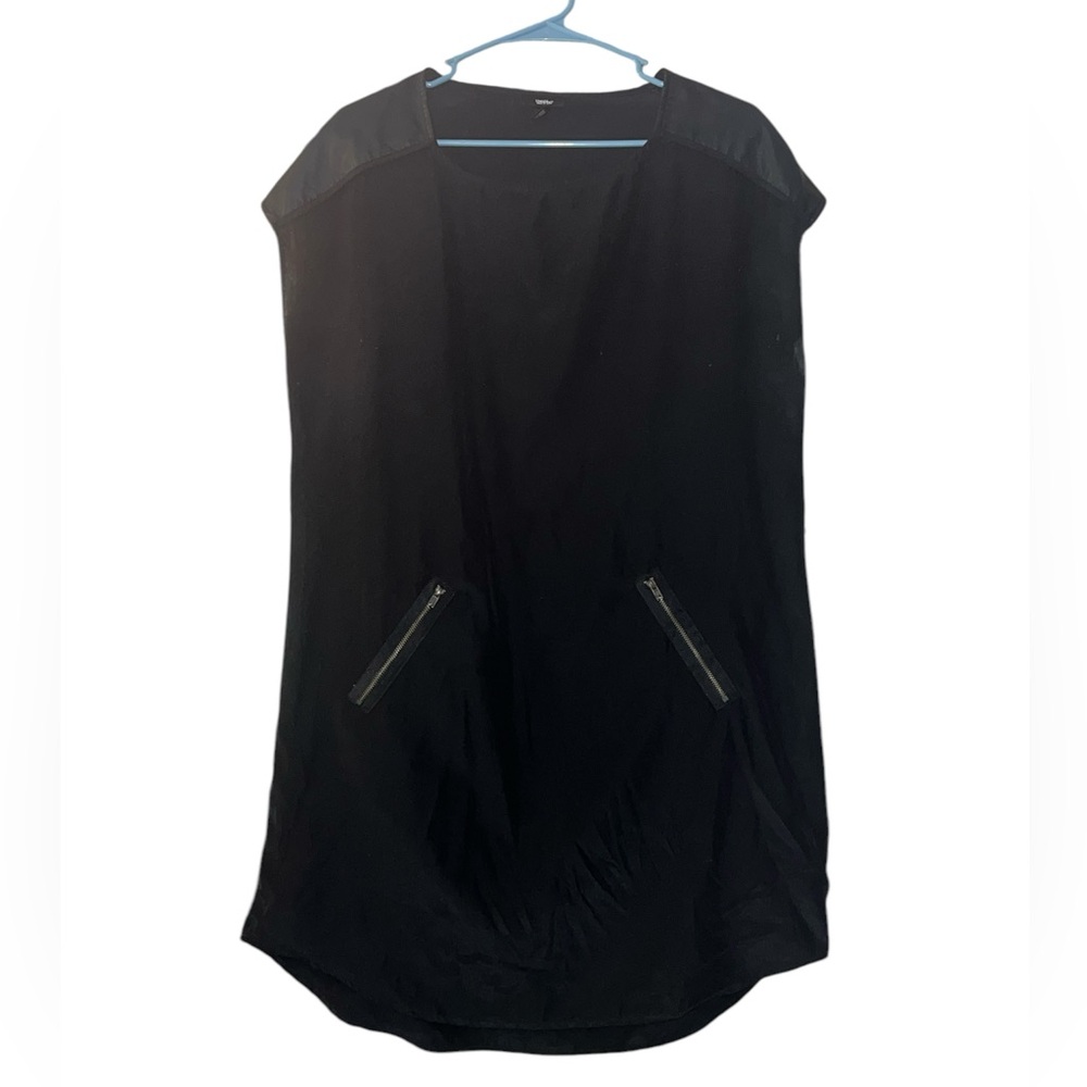 Mossimo Supply Co. Black Faux Leather Drop Shoulder Dress